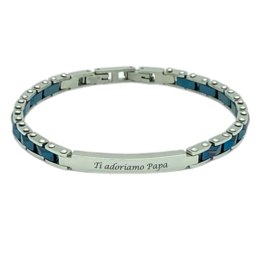 Bracciale acciaio e ceramica personalizzabile