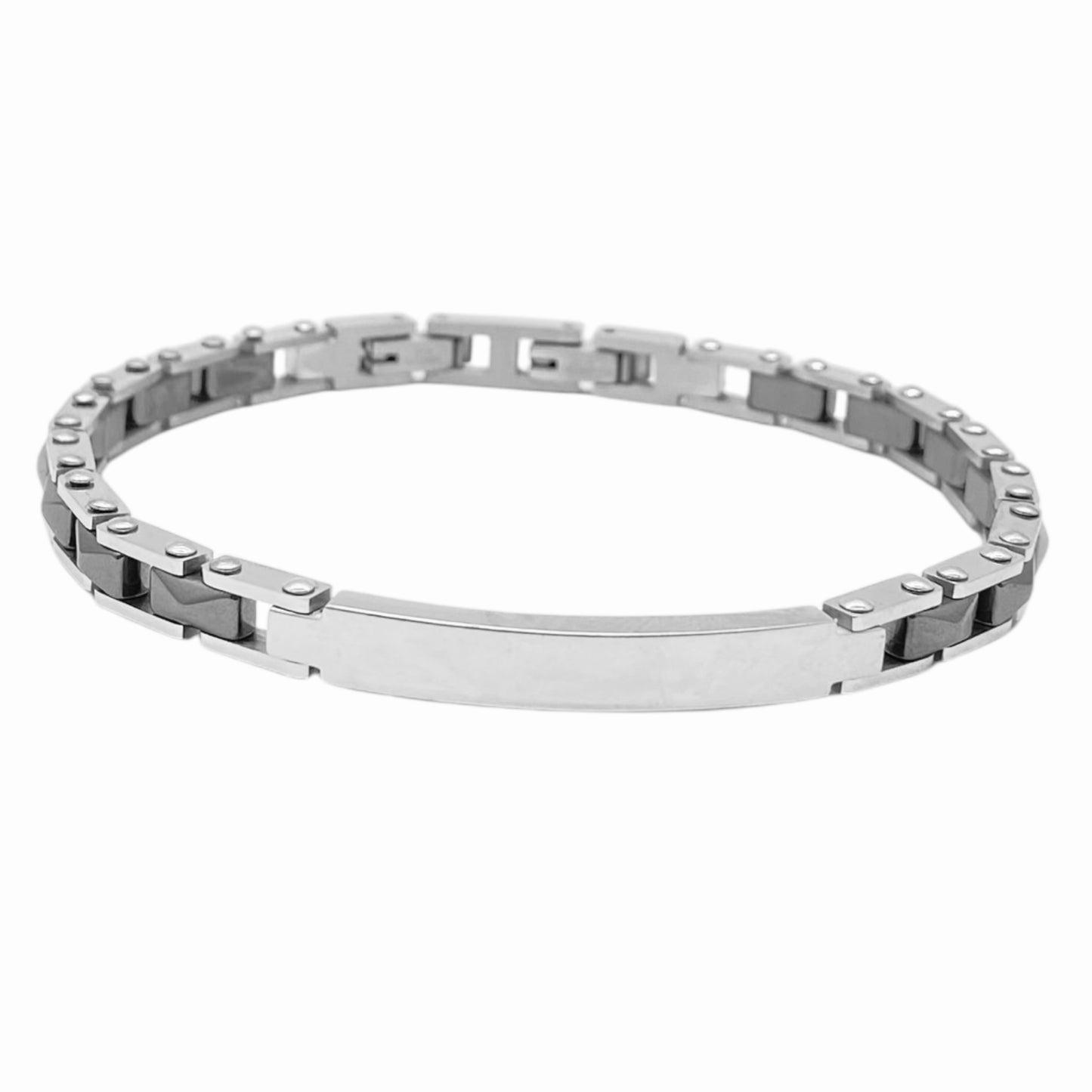 Bracciale acciaio e ceramica personalizzabile