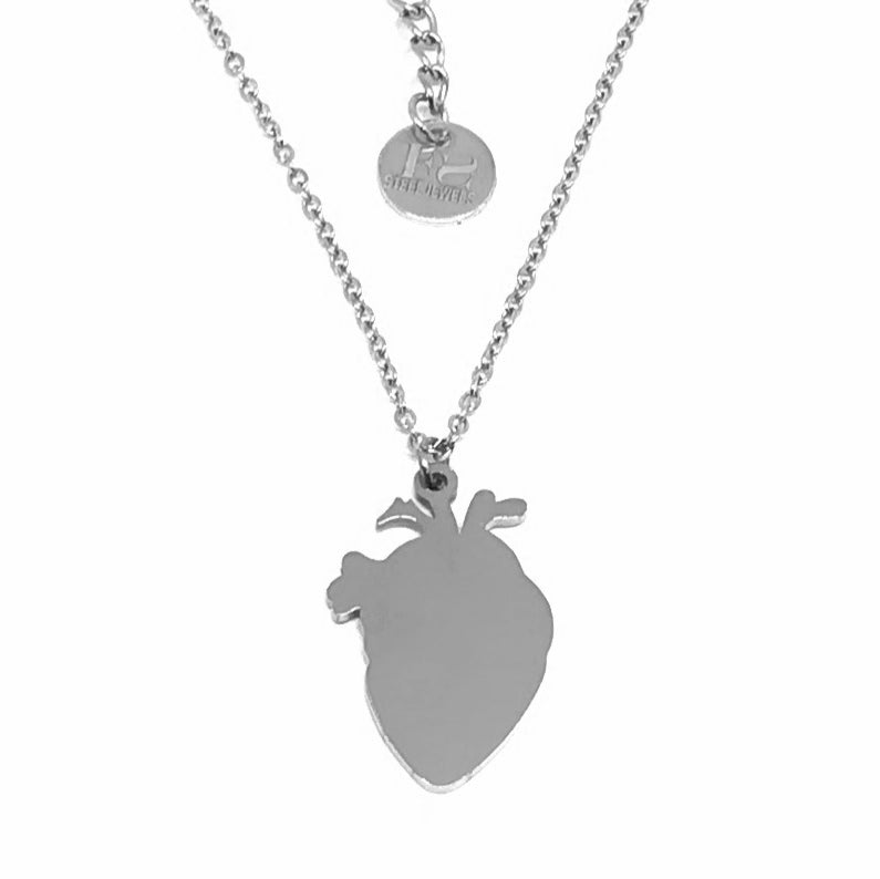 Collana con cuore anatomico personalizzabile