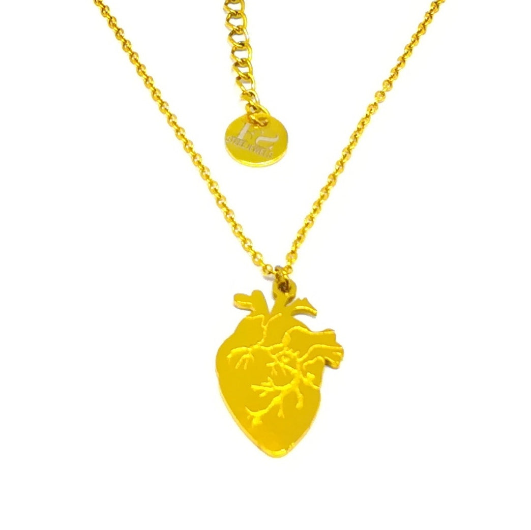 Collana con cuore anatomico personalizzabile