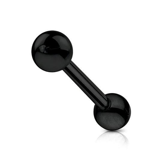 Piercing barbell classico nero spessore 1.6 mm