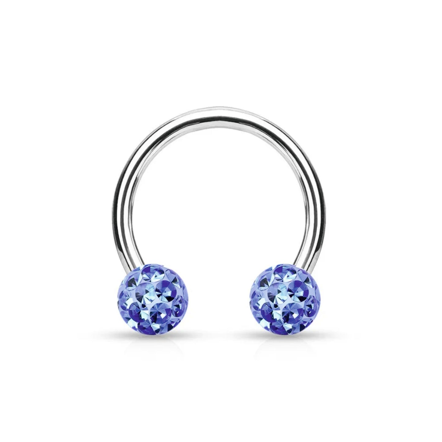 Piercing circular barbell con brillantini