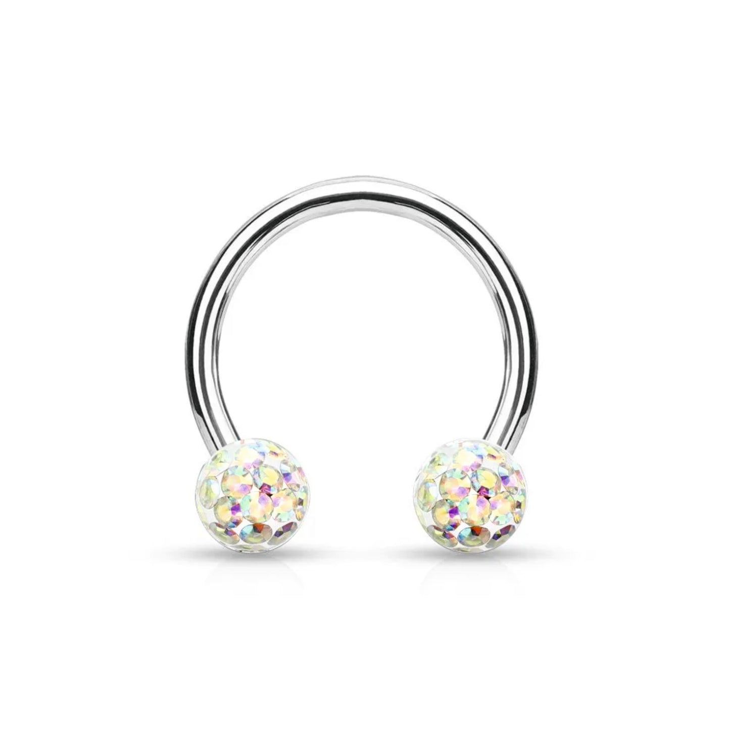 Piercing circular barbell con brillantini