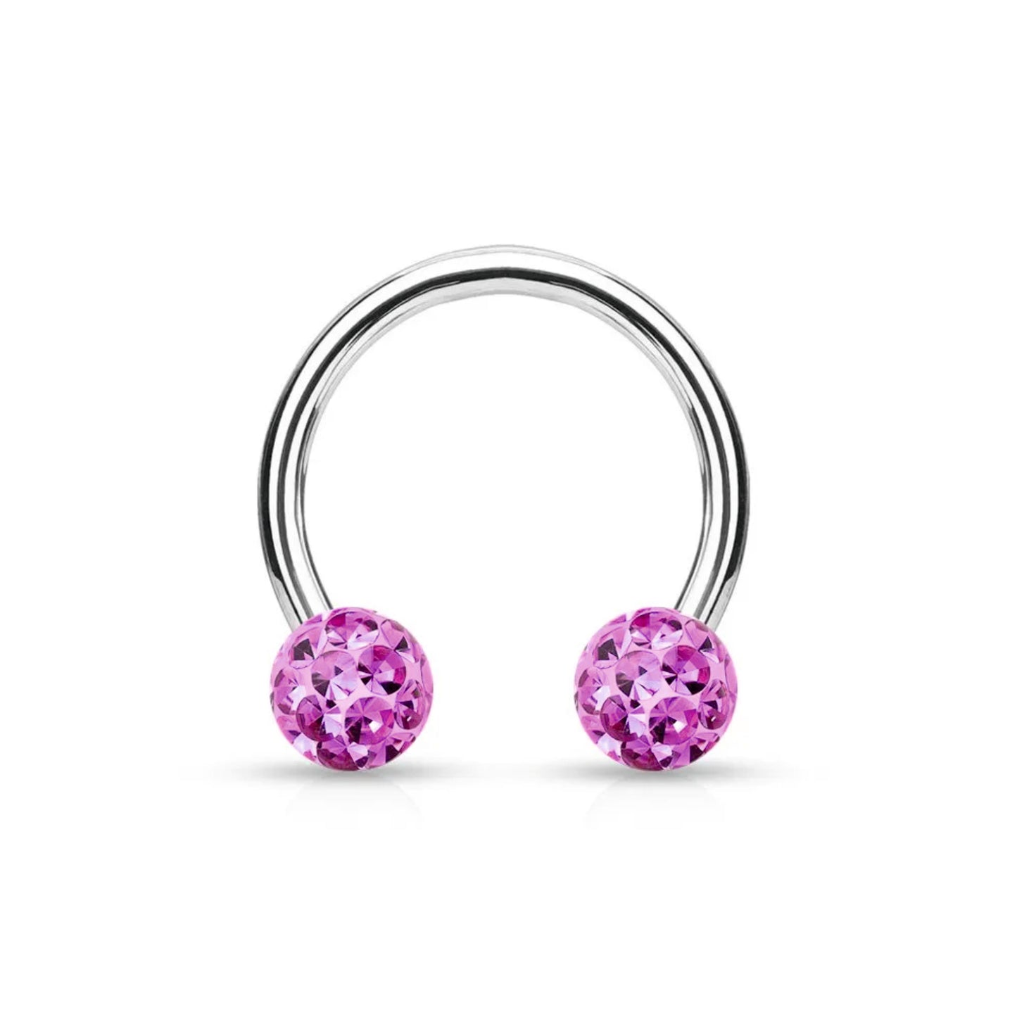 Piercing circular barbell con brillantini