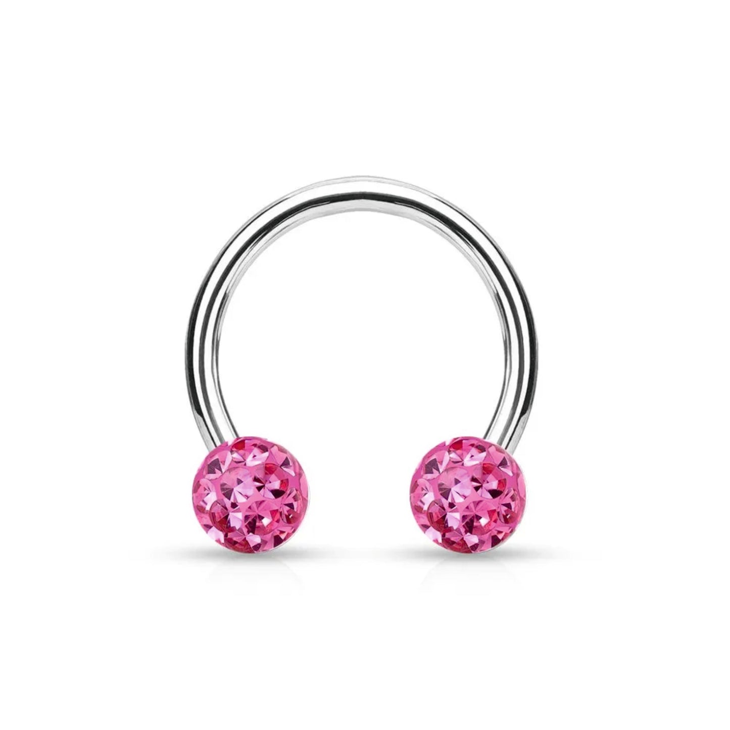 Piercing circular barbell con brillantini