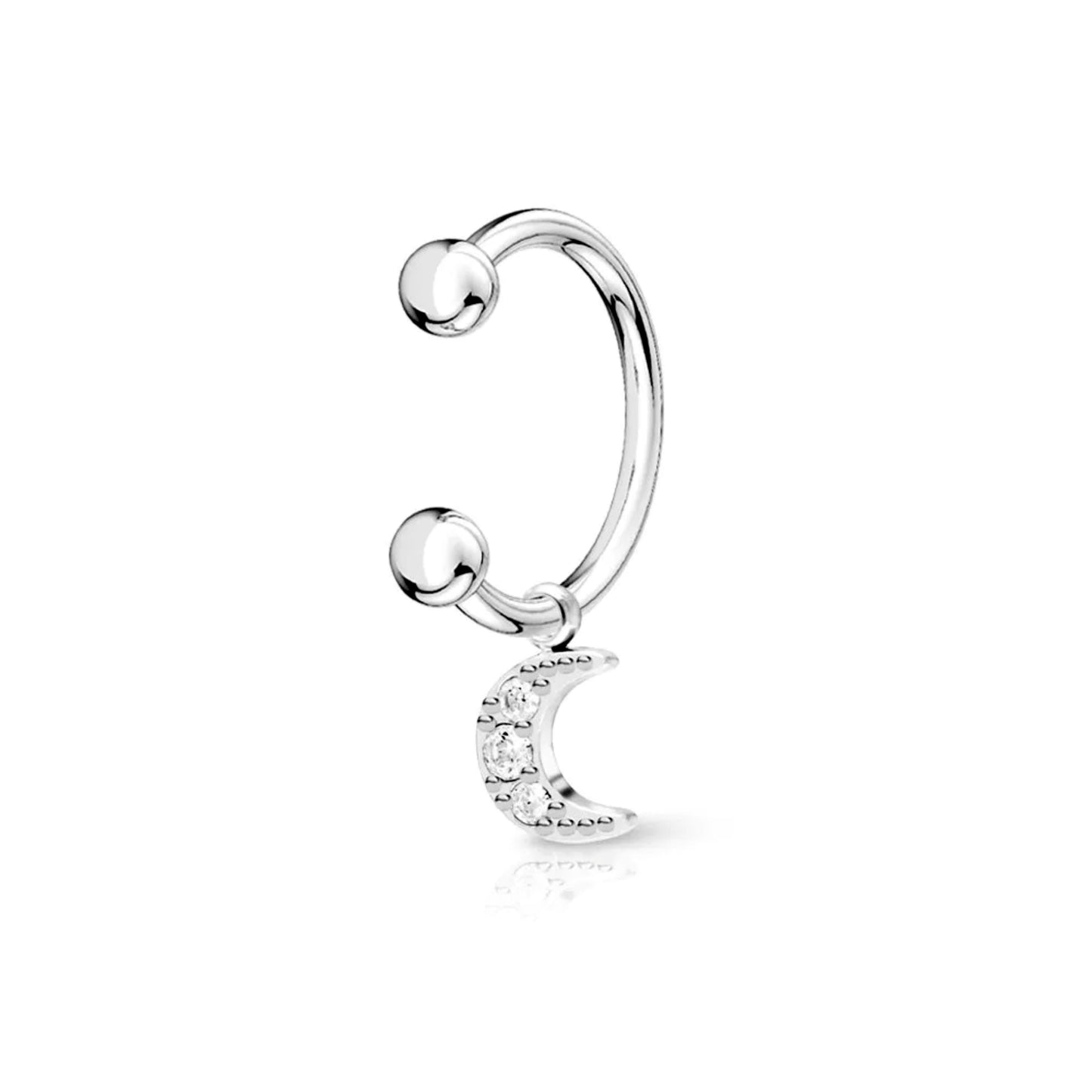 Piercing circular barbell con luna pendente