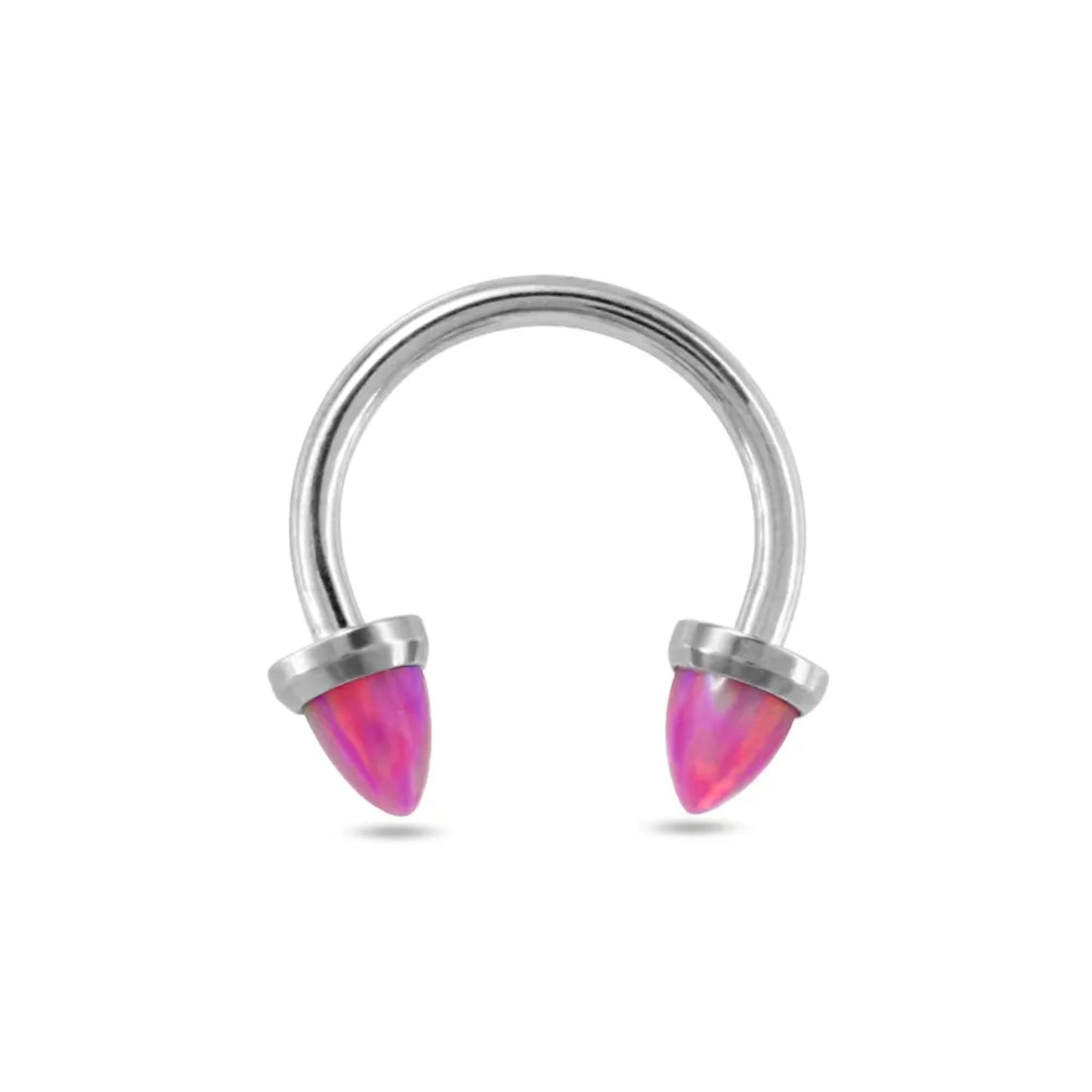 Piercing circular barbell con pietra in opale