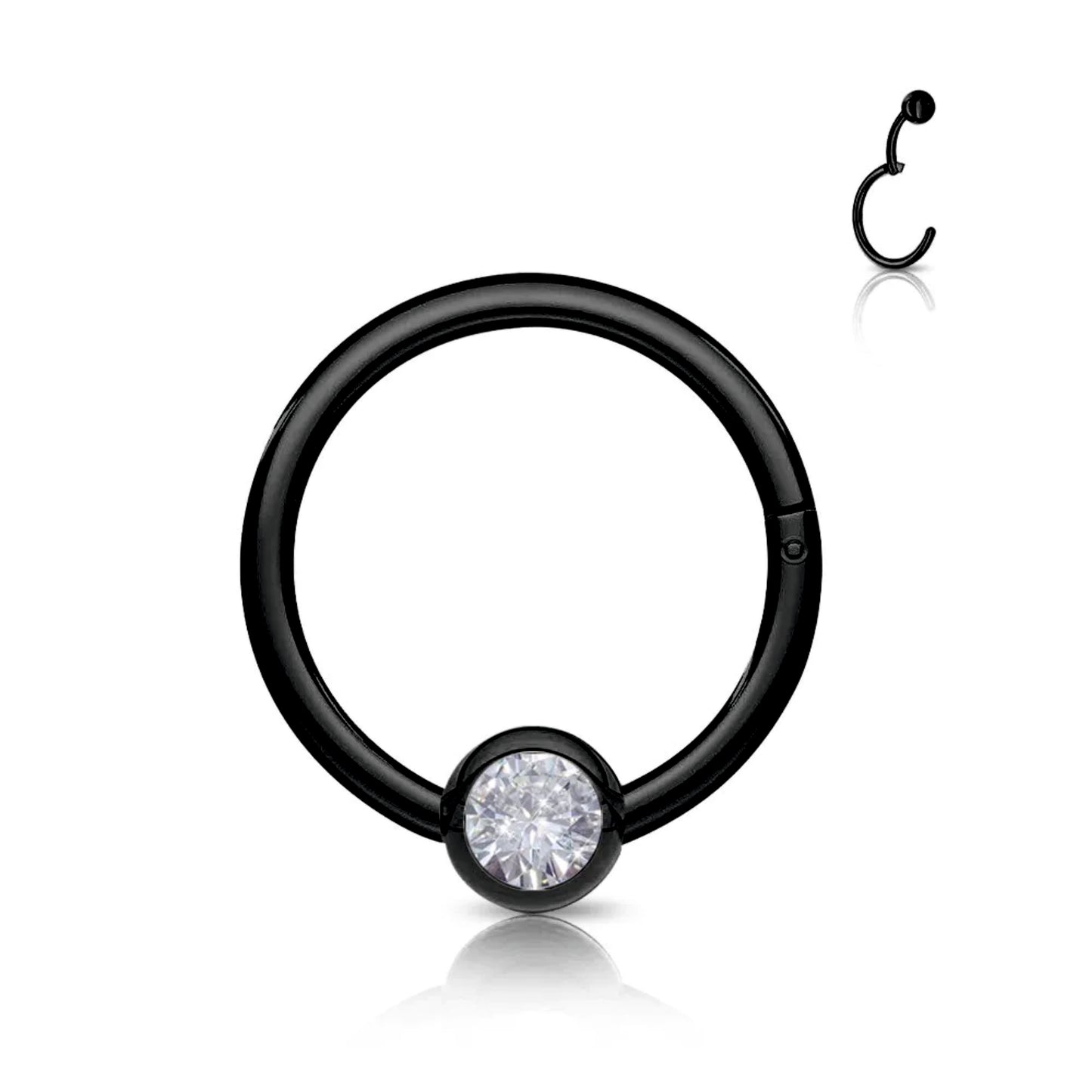 Piercing cerchio clicker segment con brillantino