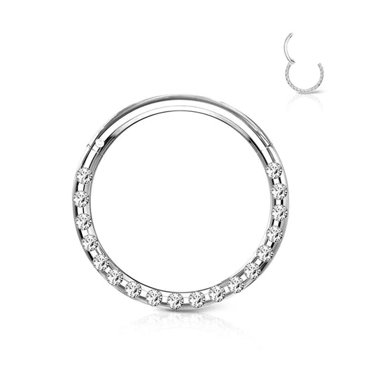 Piercing cerchio clicker segment con brillantini