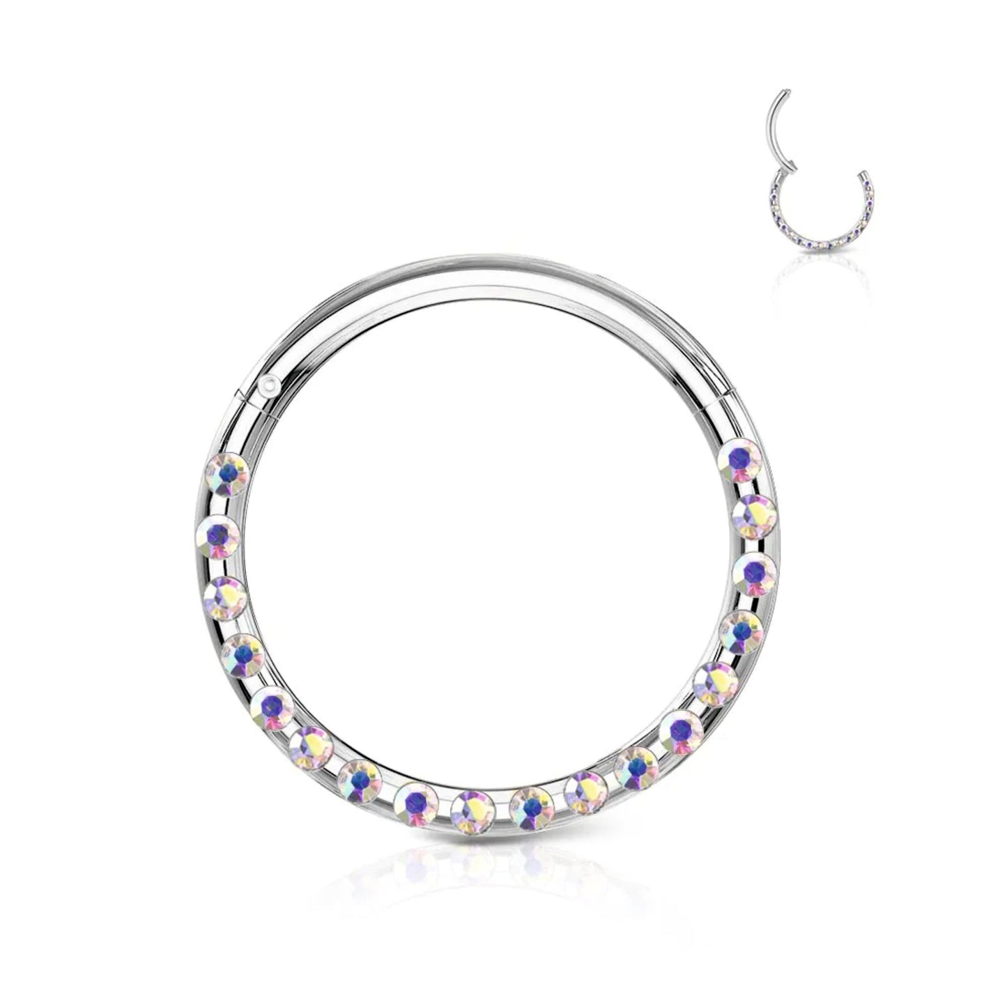 Piercing cerchio clicker segment con brillantini