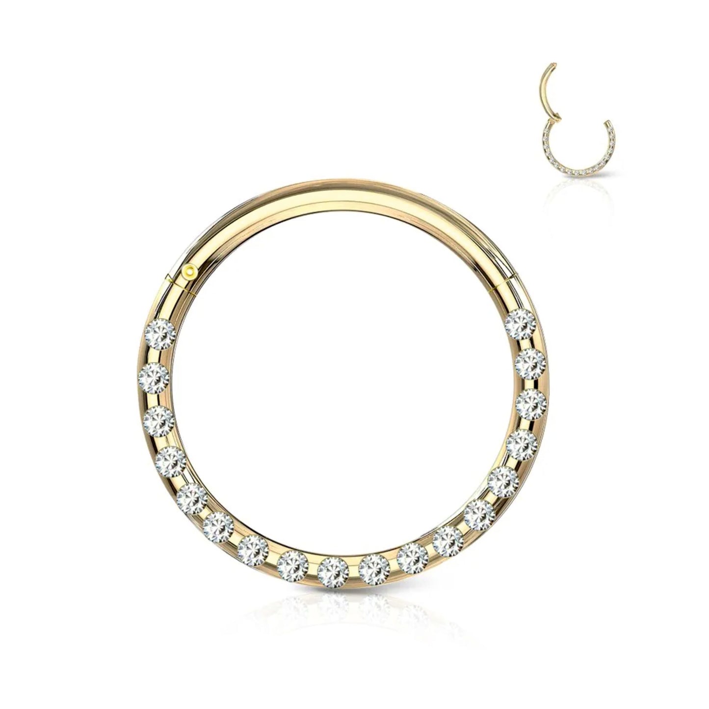 Piercing cerchio clicker segment con brillantini