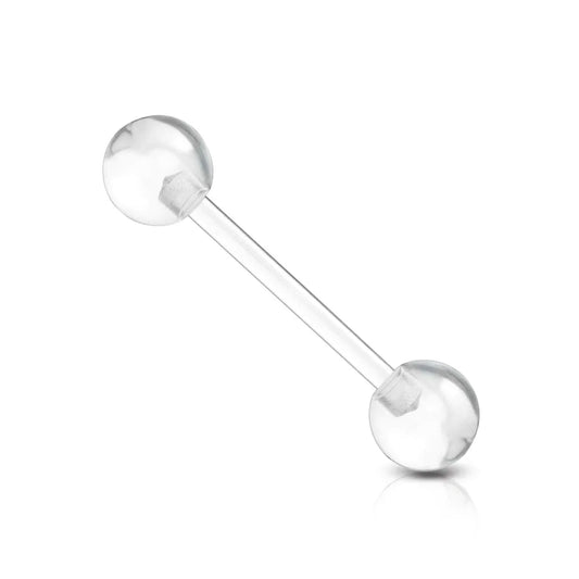 Piercing barbell trasparente con sfere