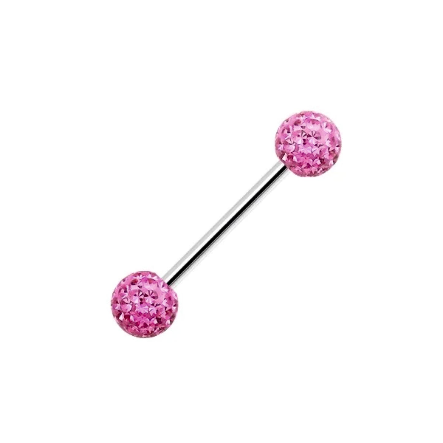 Piercing barbell con sfere e brillantini