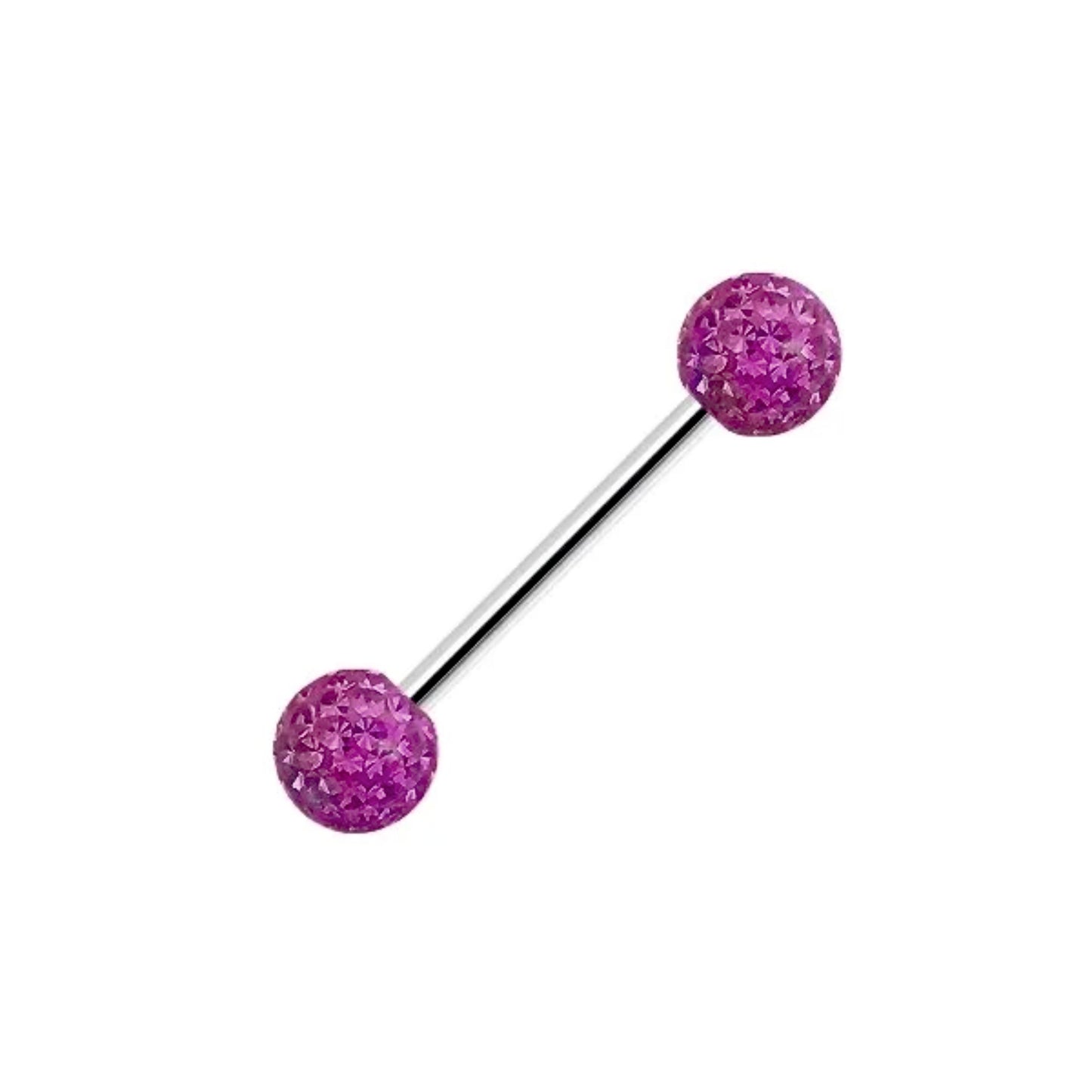 Piercing barbell con sfere e brillantini